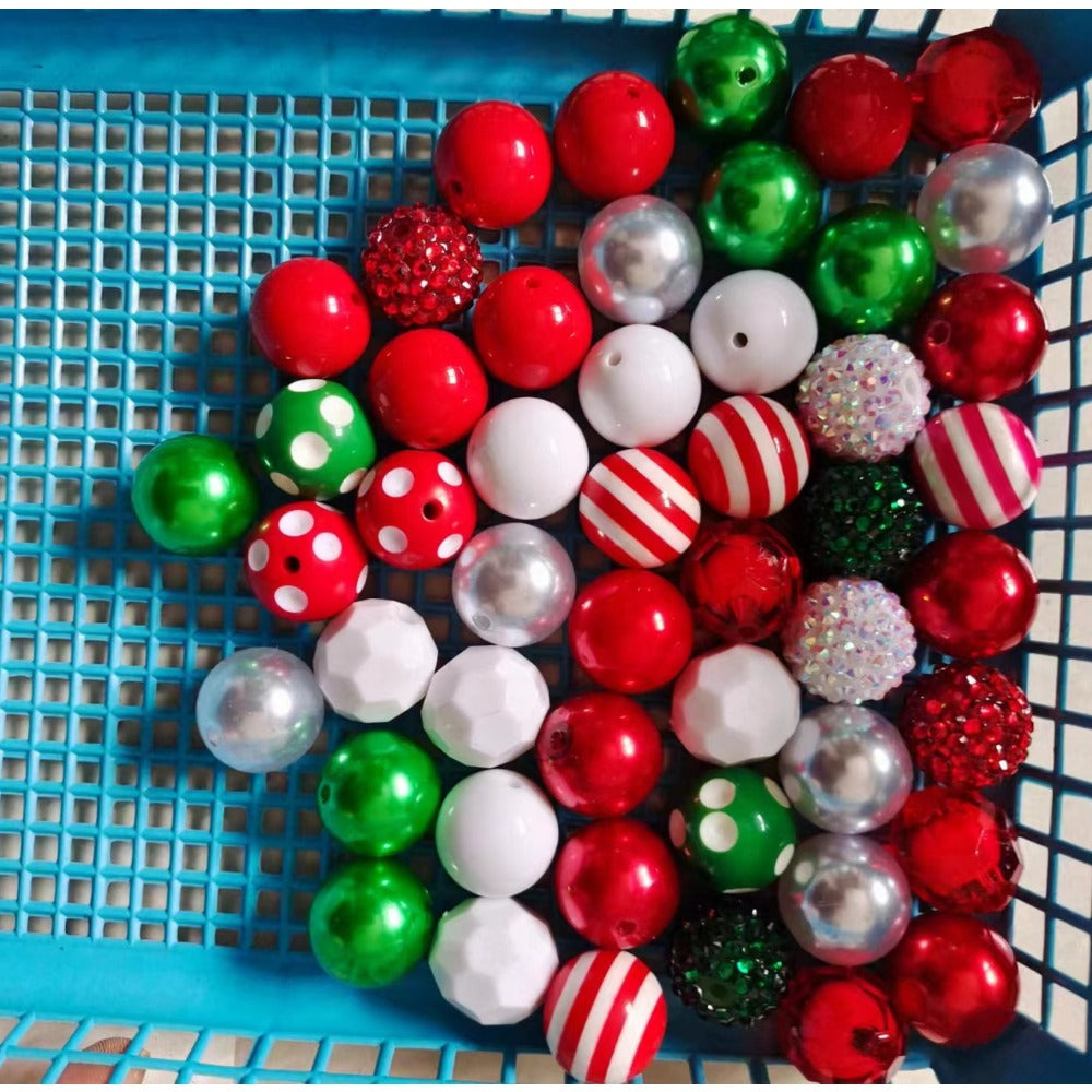 Wholesale 50pcs 20mm Acrylic Red Series Mixed Color Beads