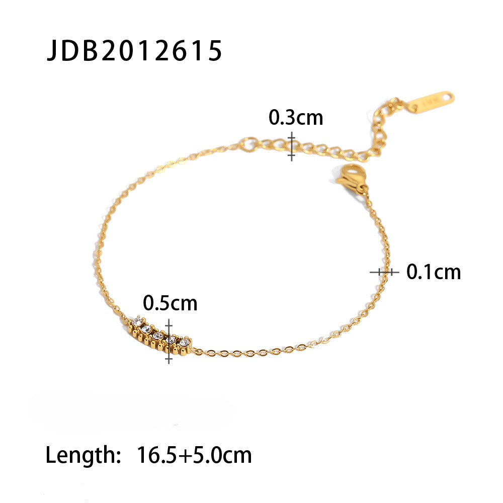 Wholesale Stainless Steel Inlaid Zircon Bracelet