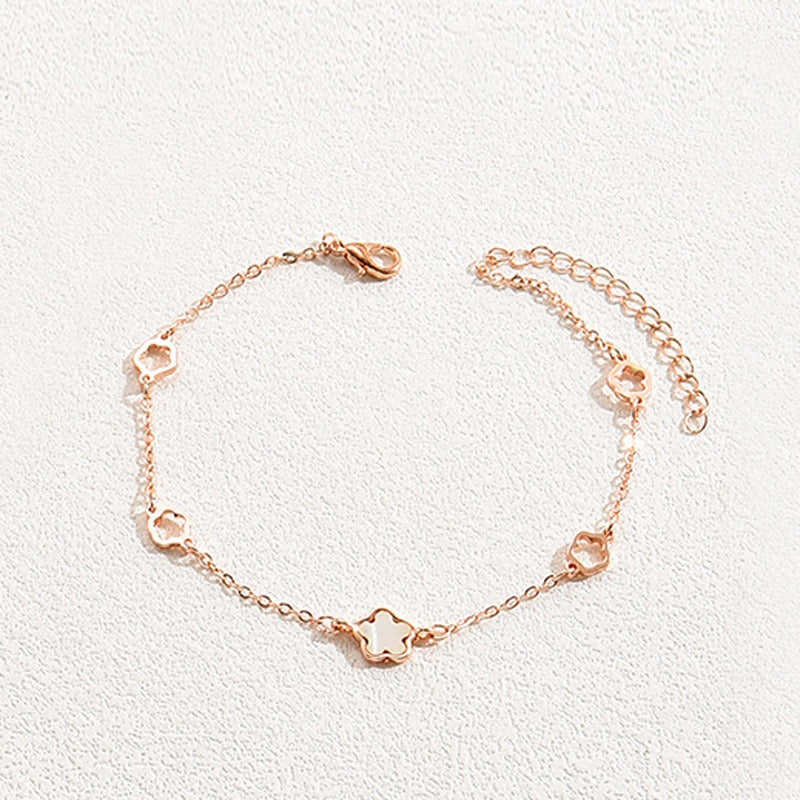 Wholesale Plum Blossom Design Rose Gold Long Earrings and Necklace Set