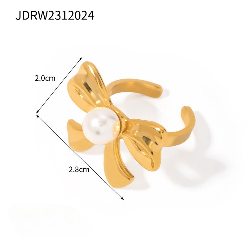 Wholesale18K Gold Stainless Steel Bow Earrings