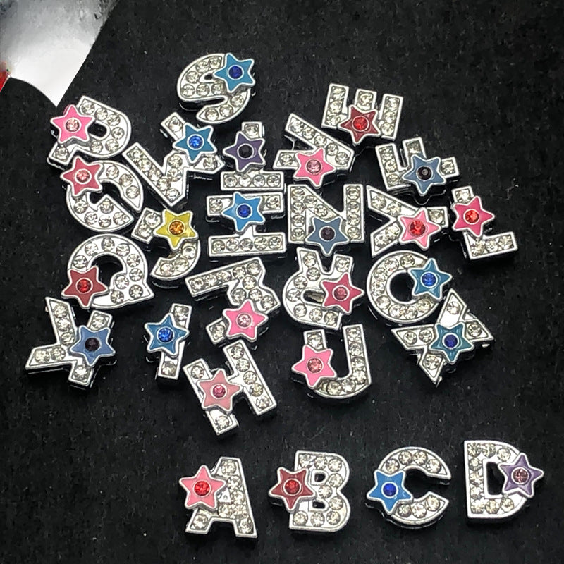 Wholesale 10PCS  Alphabet Jewelry DIY Accessories Alloy Beads