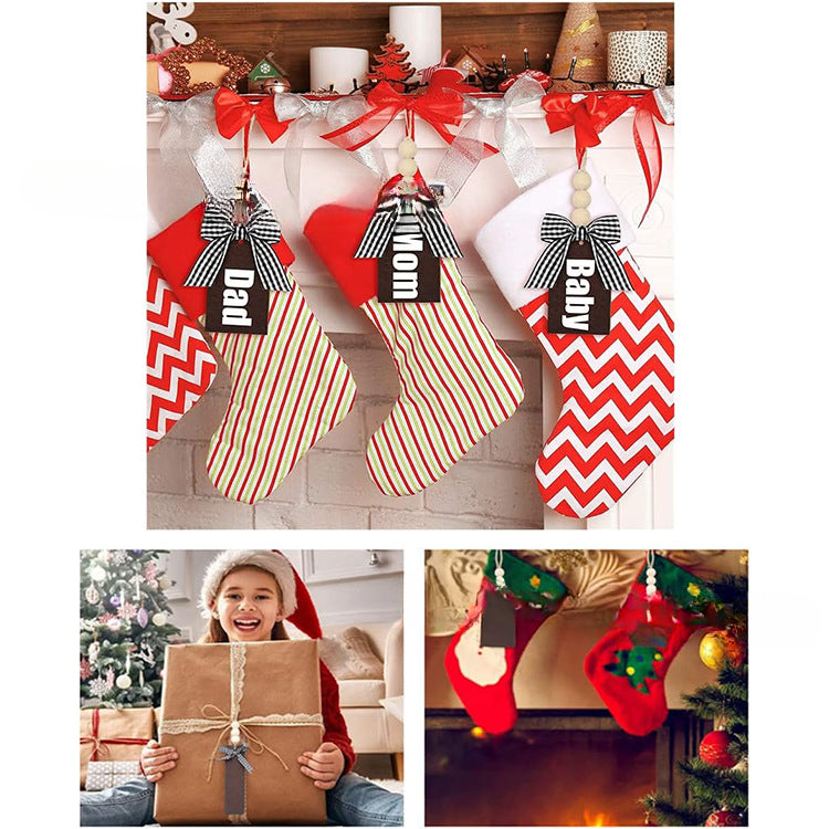 Wholesale The New Christmas Stockings Are Decorated with DIY Label Wooden Signs