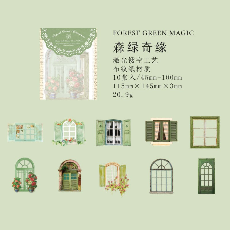 Wholesale Retro Hollow Flower Window Collage Card Sticker Window Dream Series Notebook DIY Material Sticker 6 Types