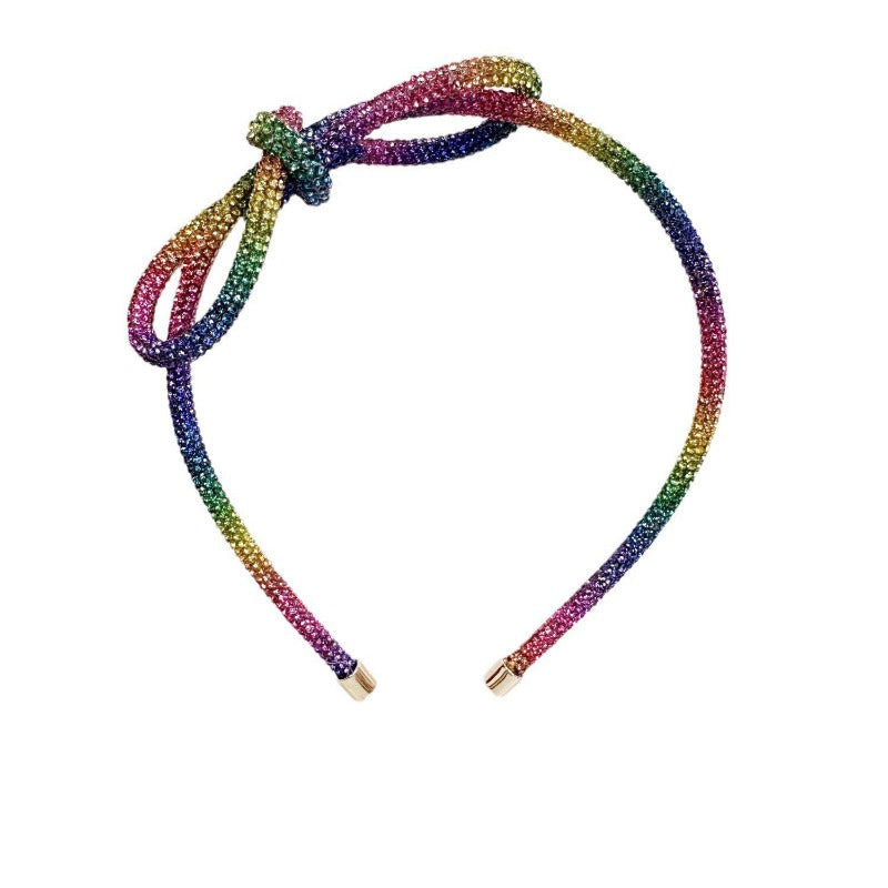 Wholesale Super Sparkling Water Diamond Fashion with Diamond Luxury Light Luxury Style Knotting Full Diamond Headband