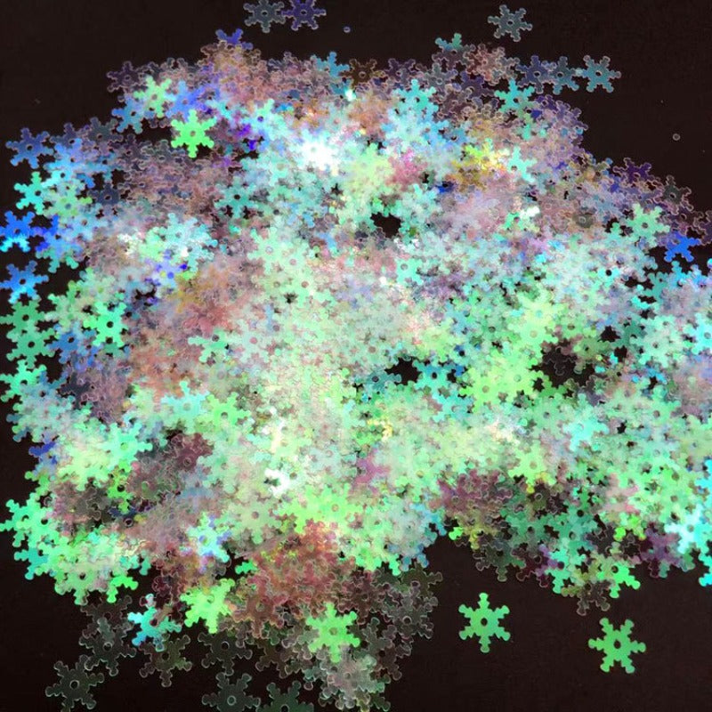 Wholesale 7mm Colorful White Snowflake Sparkle Christmas Porcelain White Snowflake Sparkle