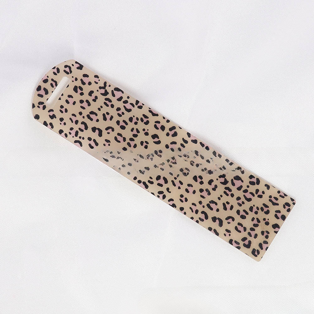 Wholesale 10pcs New Leopard Glitter Acrylic Bookmark DIY Pendant Booktag