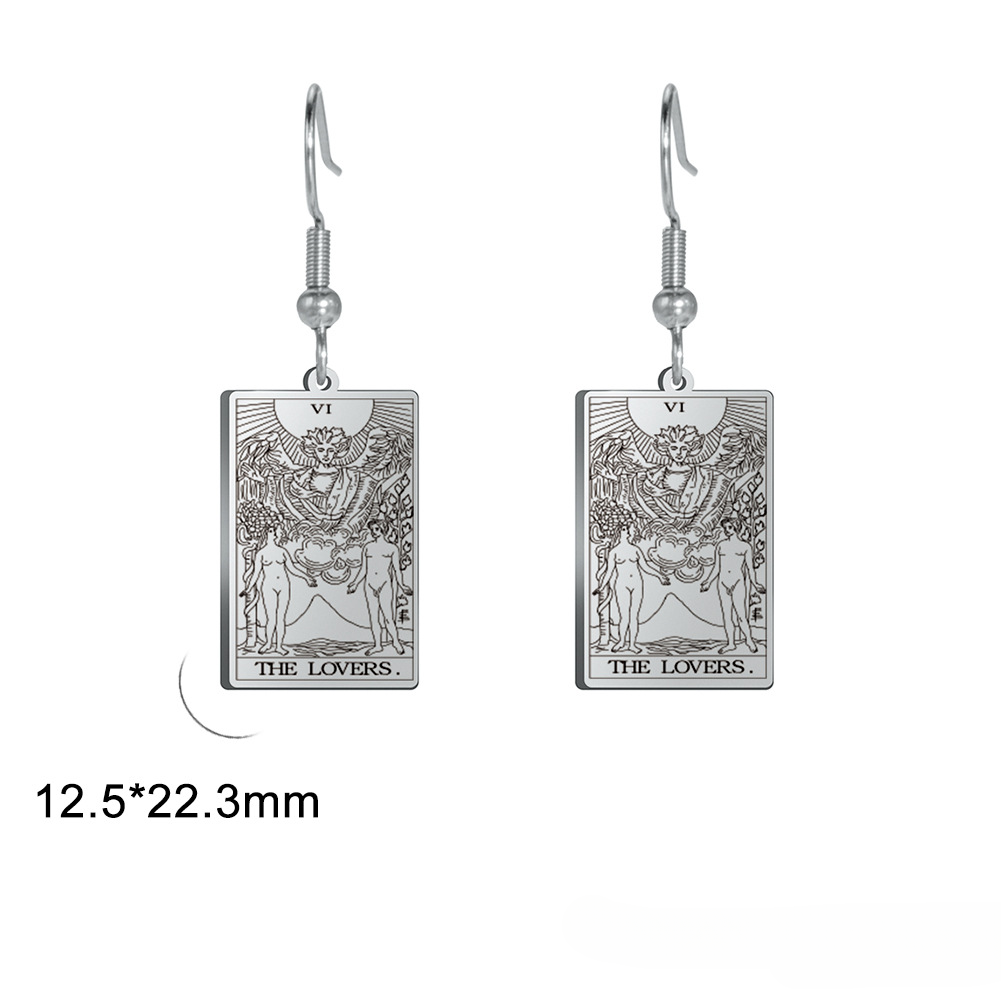 Wholesale Vintage Tarot Stainless Steel Earrings