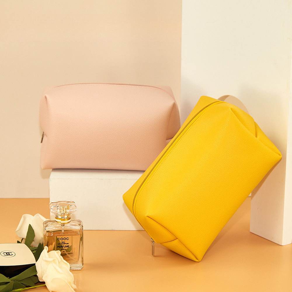 Wholesale Solid Color PU Travel Makeup Bags