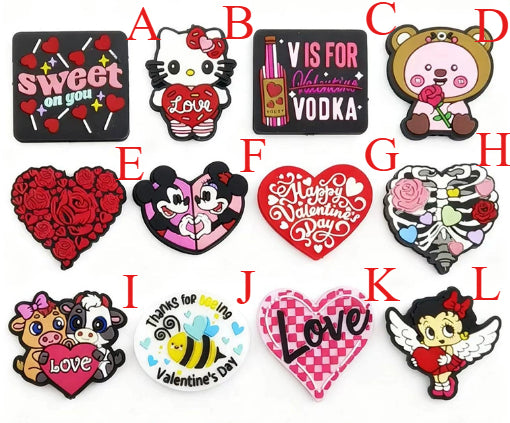 Wholesale 10pcs Cute Cartoon Valentine's Day Silicone Focal Beads 	OLY Exclusive