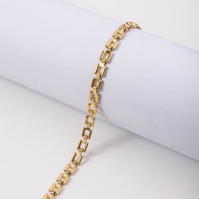 Wholesale Fashion Hollowed Out Square Stainless Steel Niche Design, Light Luxury Personalized Titanium Steel Bracelet