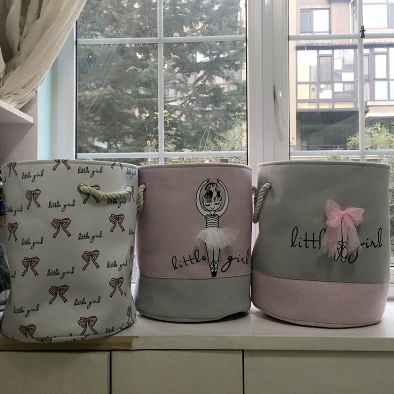 Wholesale Ballet Shoes Bow Girl Canvas Storage Basket