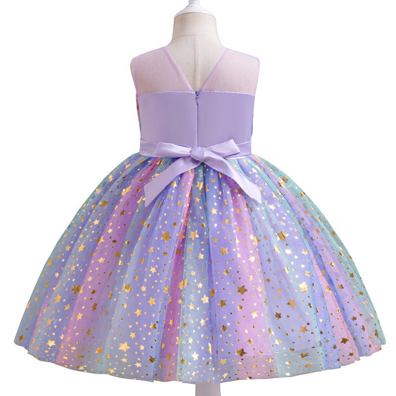 Wholesale Summer Star Gradient Mesh Baby Clothes