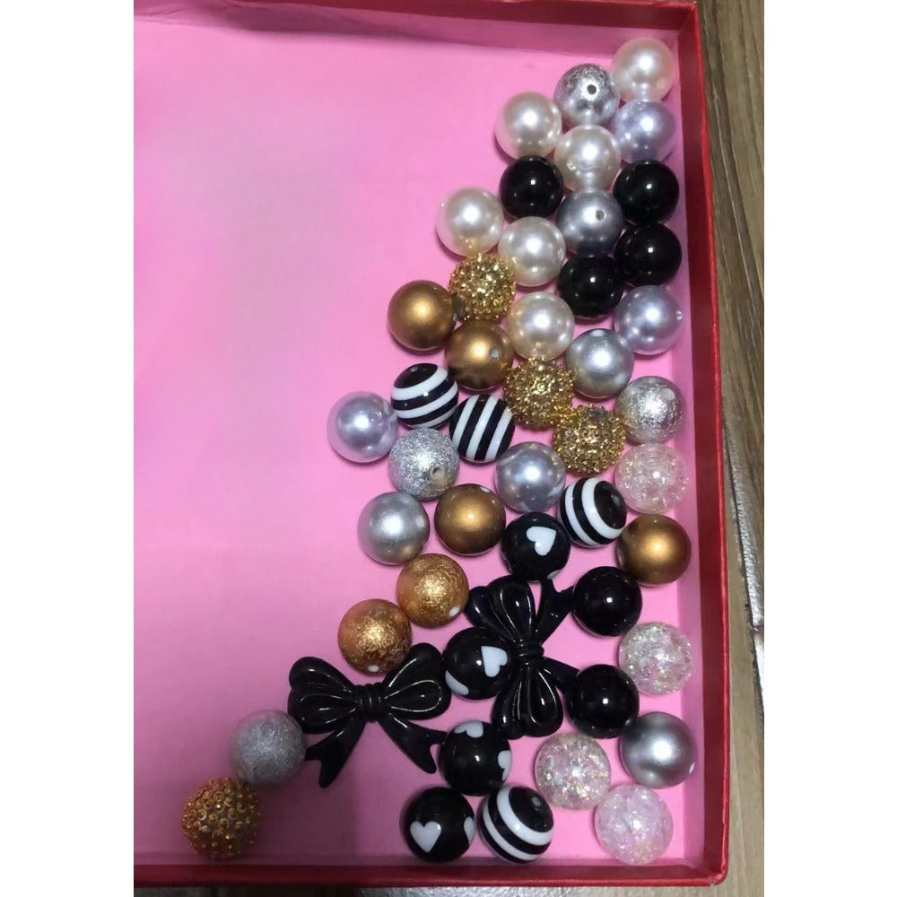 Wholesale 50pcs 20mm Bow Stripe Diamond Collection Mixed Color Beads