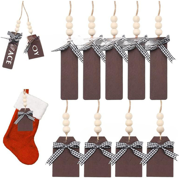 Wholesale The New Christmas Stockings Are Decorated with DIY Label Wooden Signs