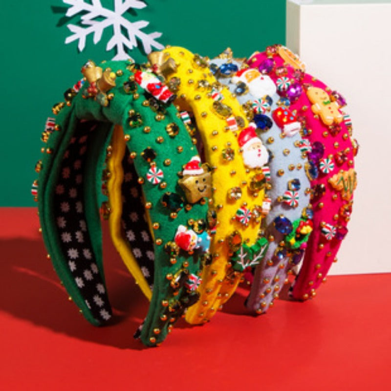 Wholesale Christmas Tree & Rhinestone-encrusted Snowflake Headbands