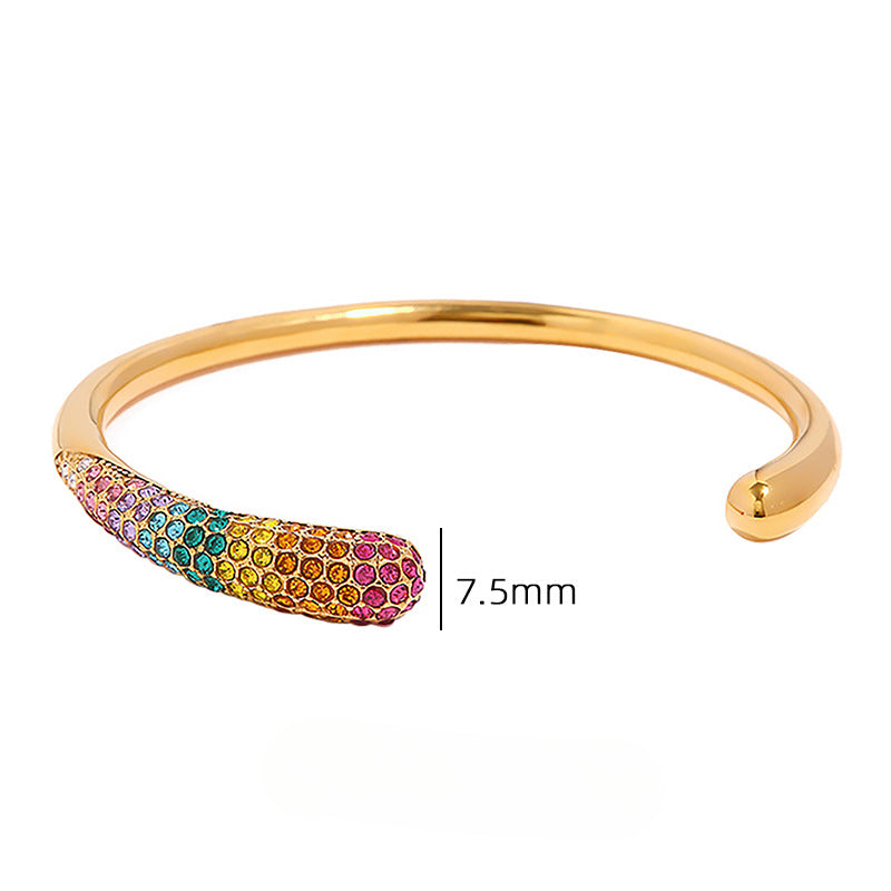 Wholesale Colored Diamond Titanium Steel Gold-plated Bracelets