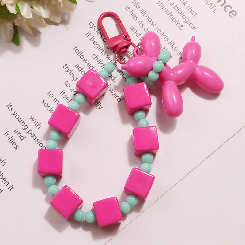 Wholesale Acrylic Rice Beads Bubble Dog Doll Keychain