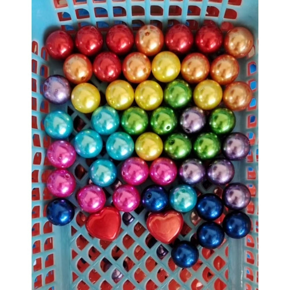 Wholesale 50pcs 20mm Acrylic Red Series Mixed Color Beads