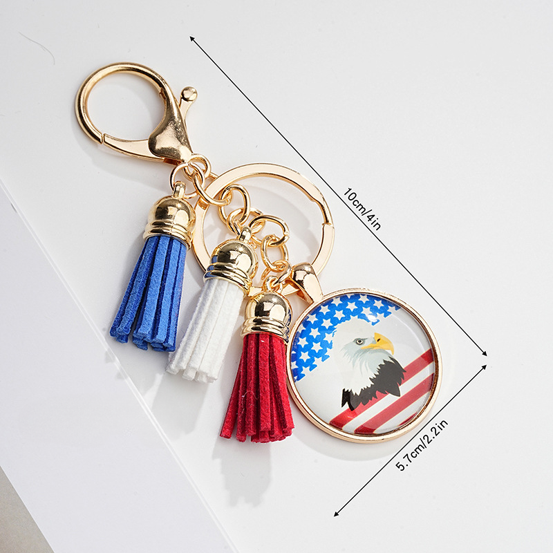 Wholesale Color Printing Eagle Time Gems Metal Keychains