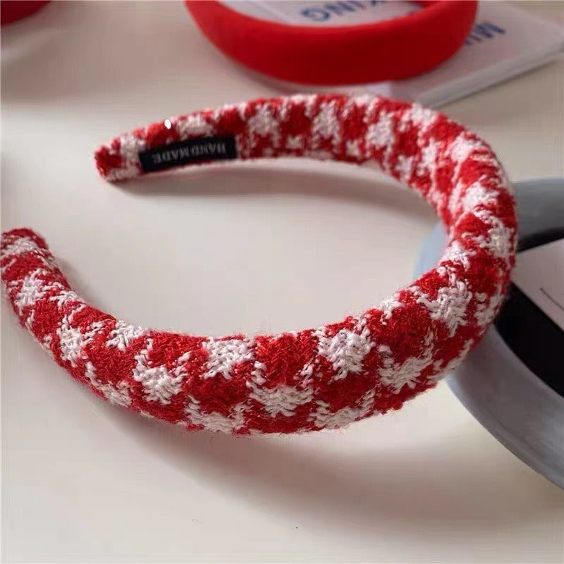 Wholesale Red Facial Wash and Hair Compression with Wide Edge Fabric Headband