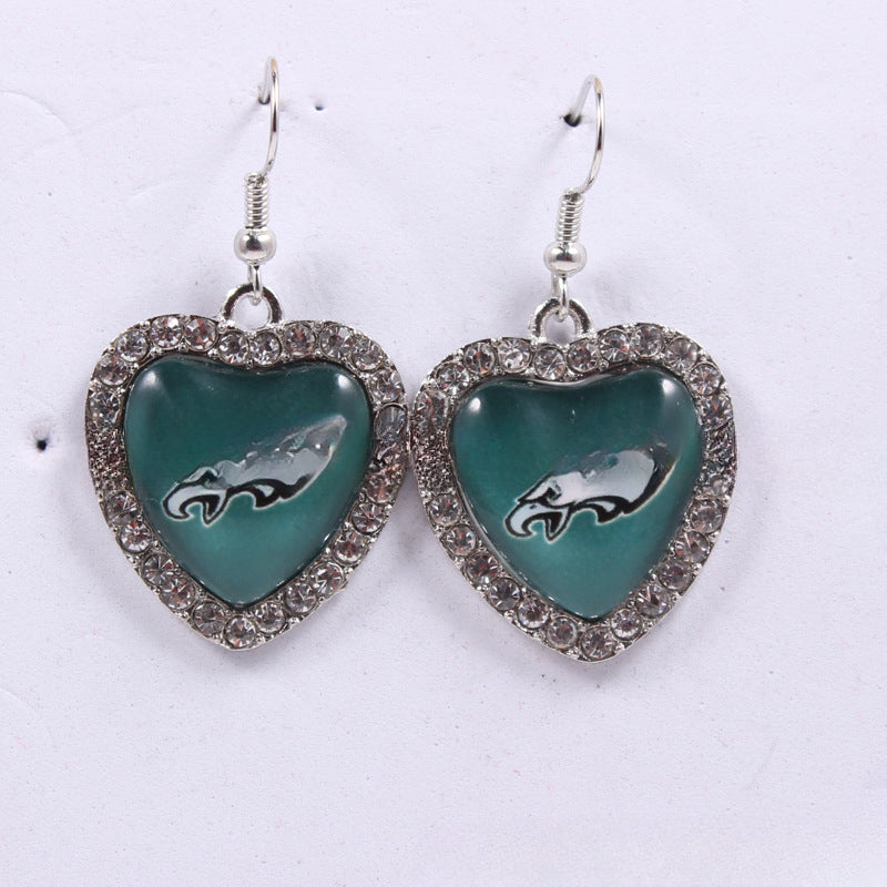 Wholesale Peach Dot Diamond Logo Earrings