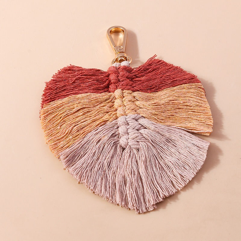 Wholesale Handwoven Colorful Banana Fan Keychain