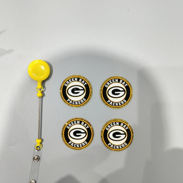 Wholesale 10pcs/Pack Yellow and Black Letters DIY Acrylic Flatbacks for Badge Reels Keychains