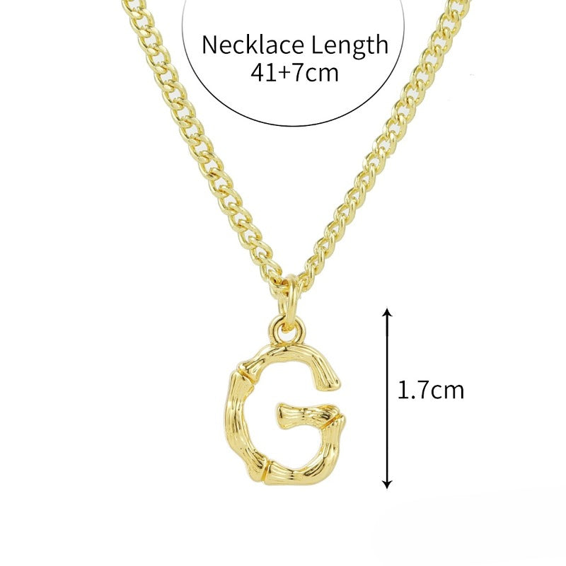 Wholesale Bamboo Letter Alloy Necklaces