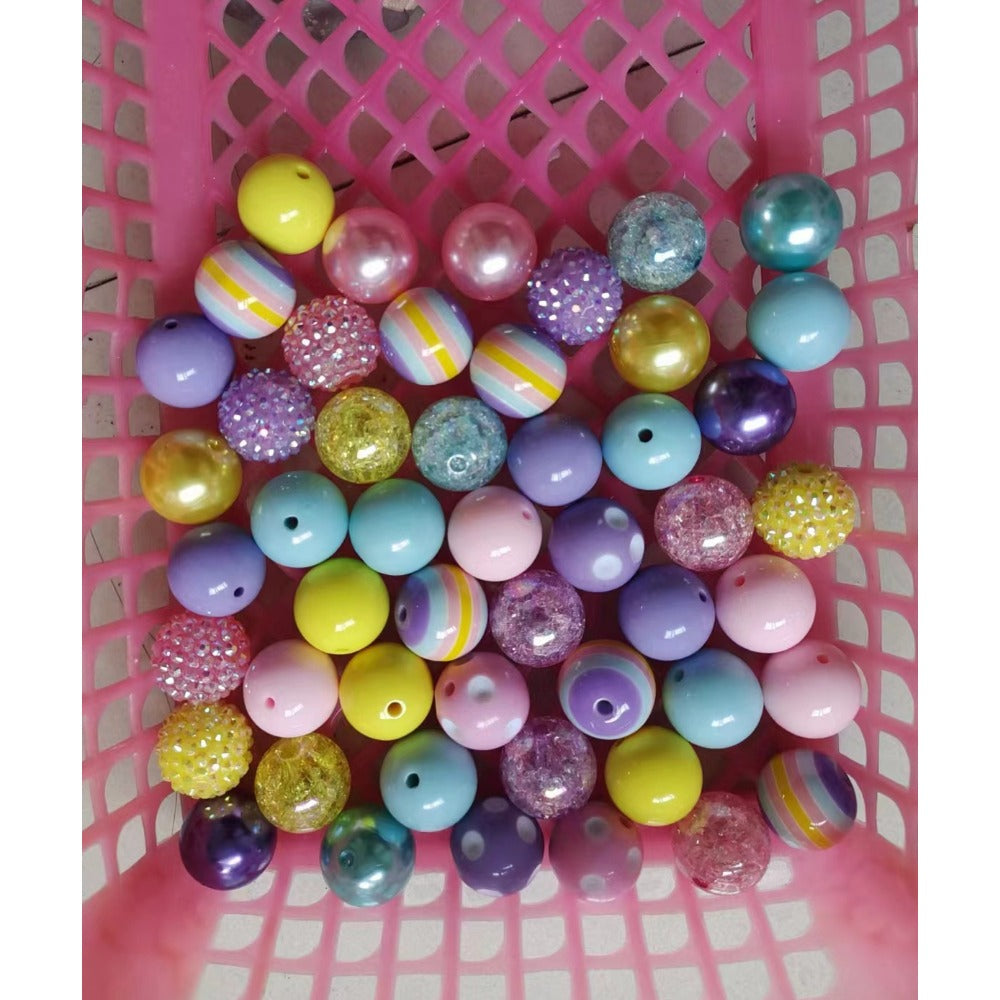 Wholesale 50pcs 20mm Acrylic Purple Series Assorted Mixed Color Beads