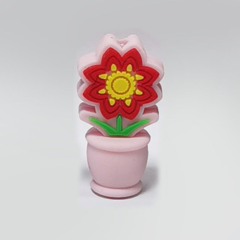 Wholesale 10PCS Creative Colorful Cartoon Image Flat Three-dimensional Rubber Beads