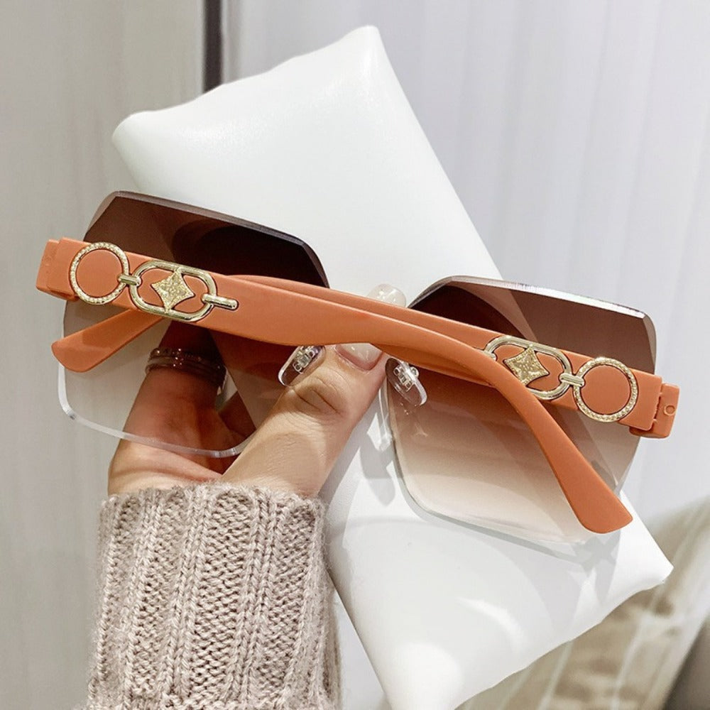 Wholesale Frameless Trimmed Trendy Sunglasses