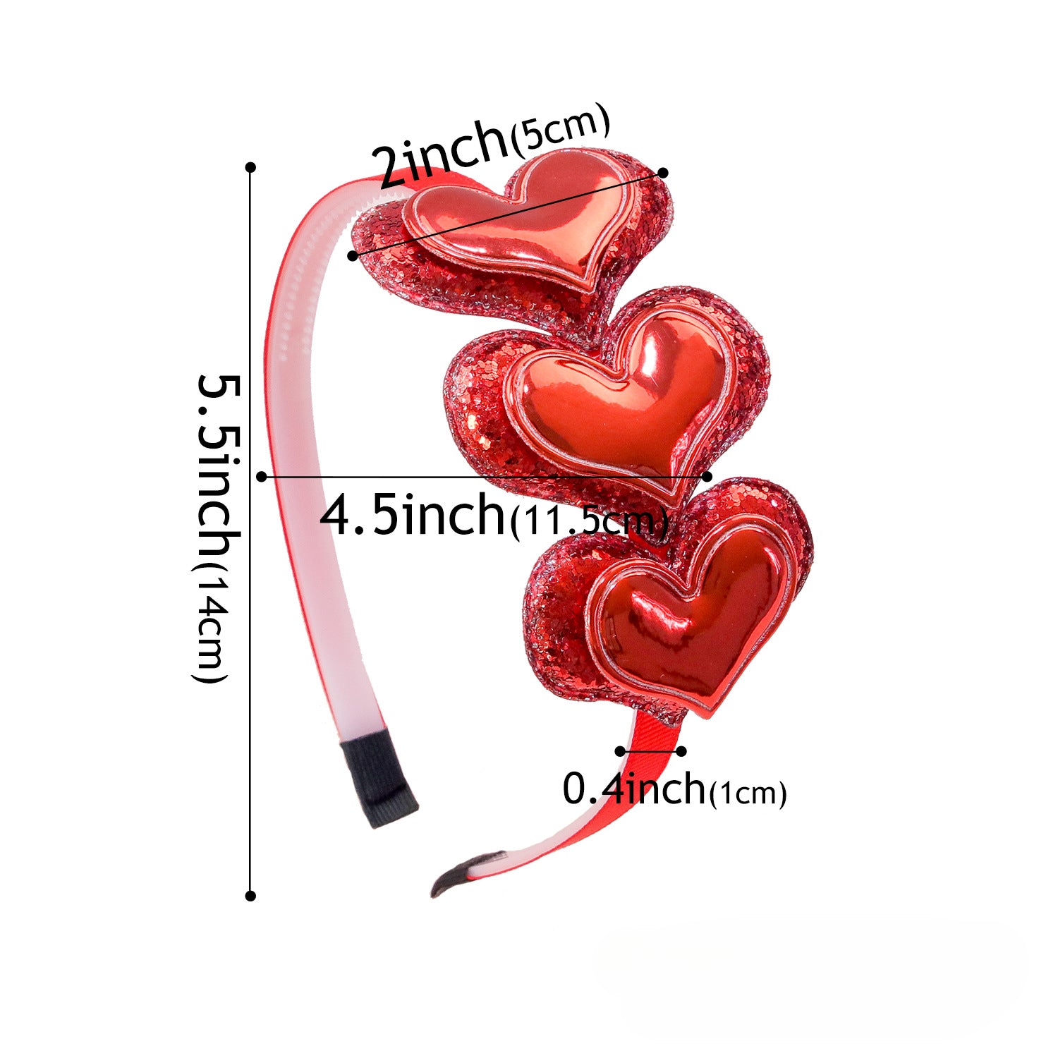 Wholesale Valentine's Day Double Layered Love Plastic Hair Hoops