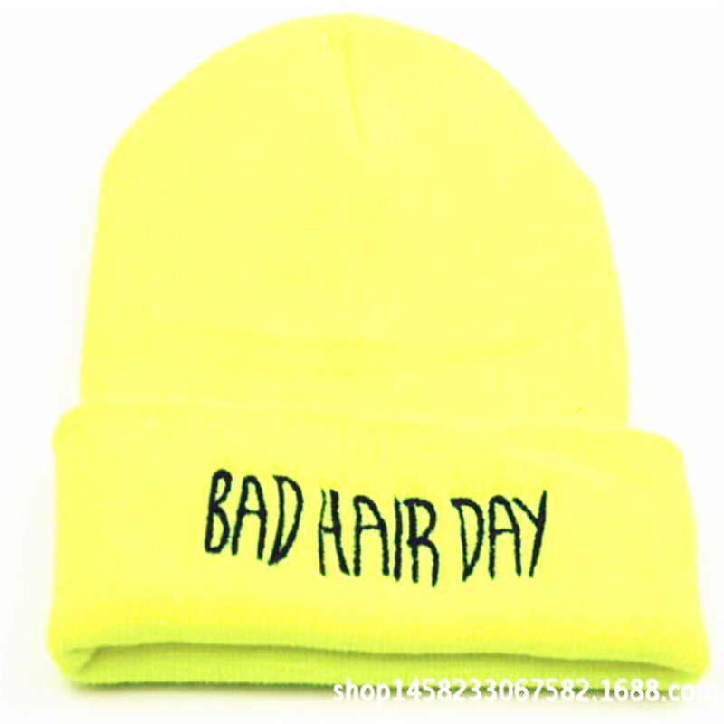 Wholesale Letter Embroidery Fruit Color Sports Pullover Autumn and Winter Knitted Wool Hat