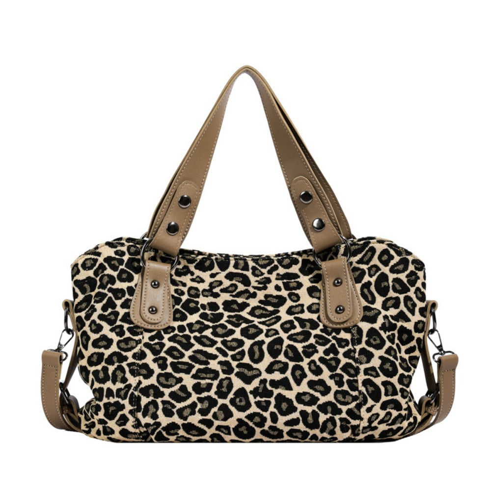 Wholesale Western Style Leopard Print Crossbody Large Capacity Handbag