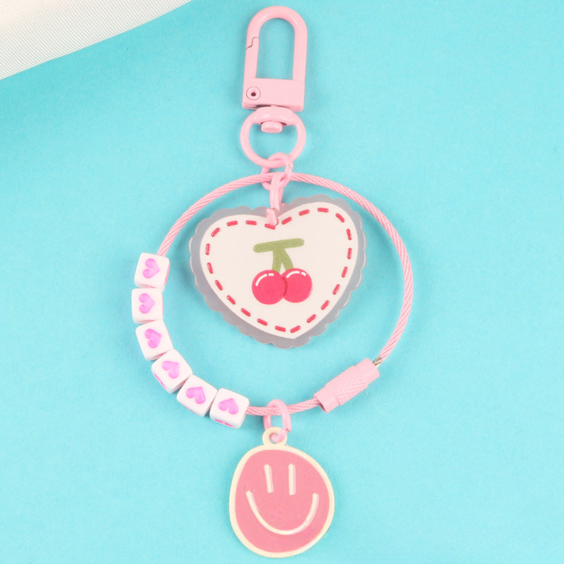 Wholesale Acrylic Peach Heart Keychain