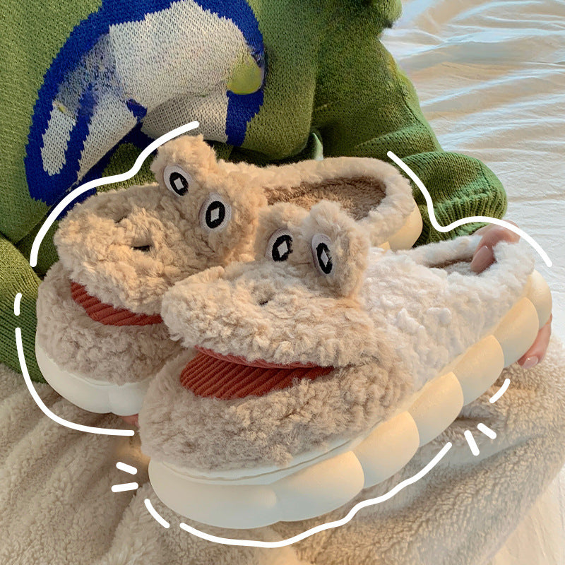 Wholesale Cartoon Cotton Autumn Winter Men's Non-slip Thick Bottom Indoor Cotton Shoes Slippers