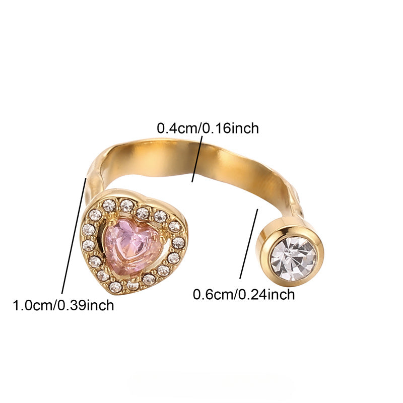 Wholesale Stainless Steel Micro Inlaid Zircon Pearl Rings