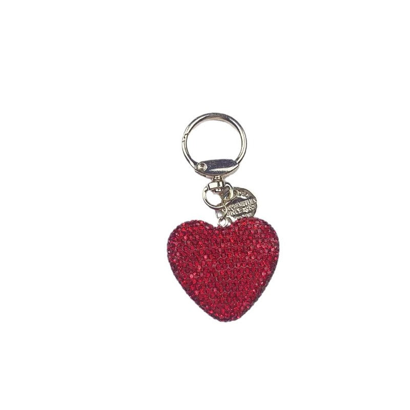 Wholesale Full Diamond Peach Heart Car Key Pendant Fashion Hang Tag Openable Love Keychains