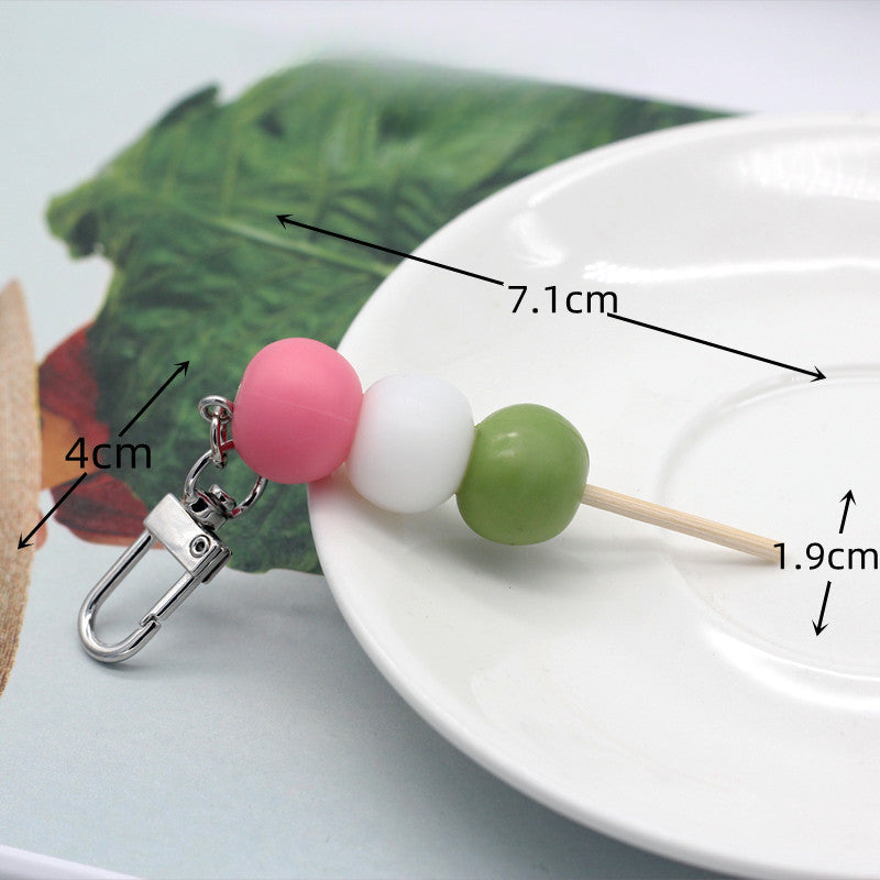 Wholesale PVC Simulation Food Glutinous Rice Ball Keychain