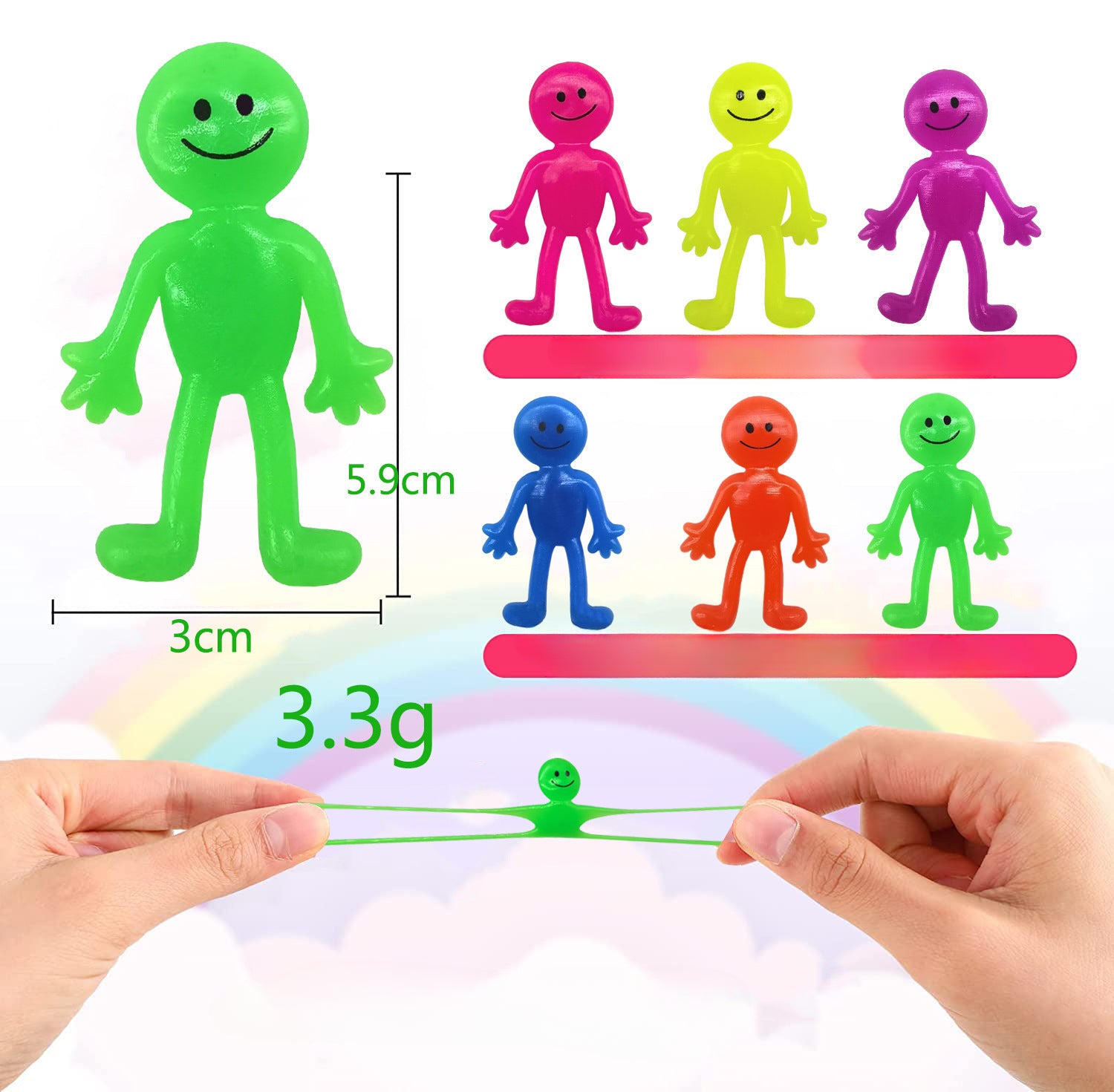 Wholesale TPR Expression Villain Pinch Happy Smiling Face Doll Elastic Stretch Decompression Lala Music Decompression Toy