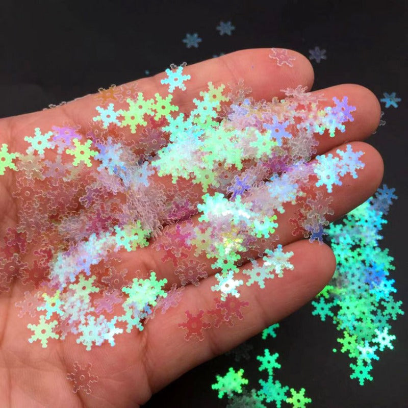 Wholesale 7mm Colorful White Snowflake Sparkle Christmas Porcelain White Snowflake Sparkle