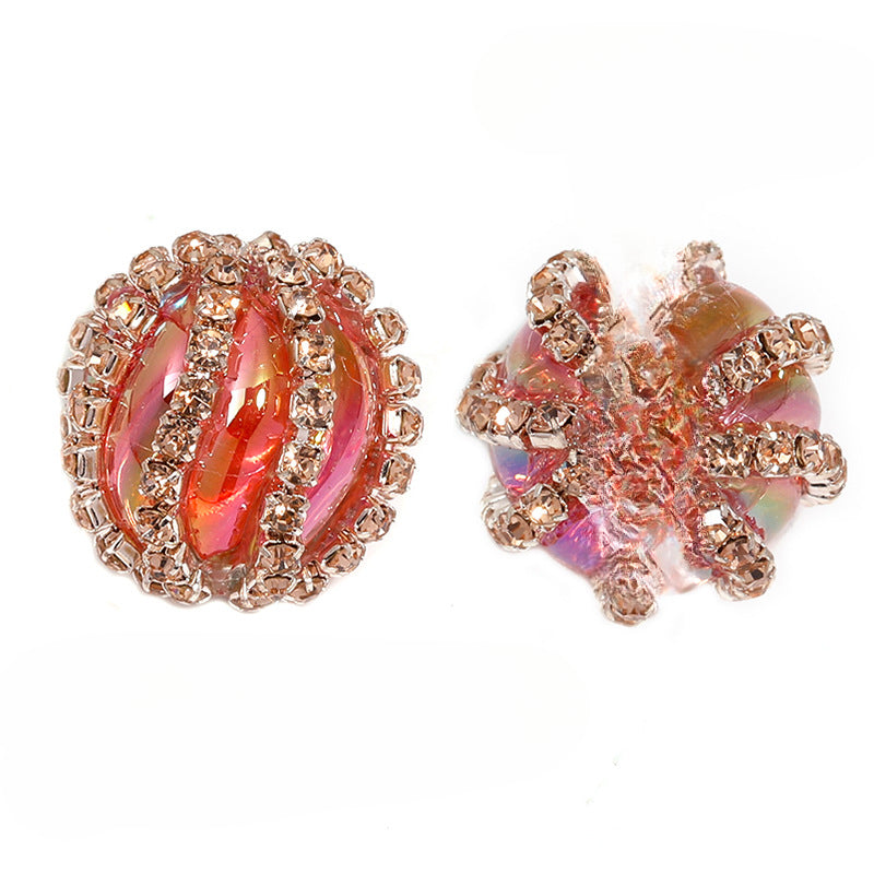 Wholesale 25pcs Rhinestone Pumpkin Beads Colorful Lantern Accessories Material Beads