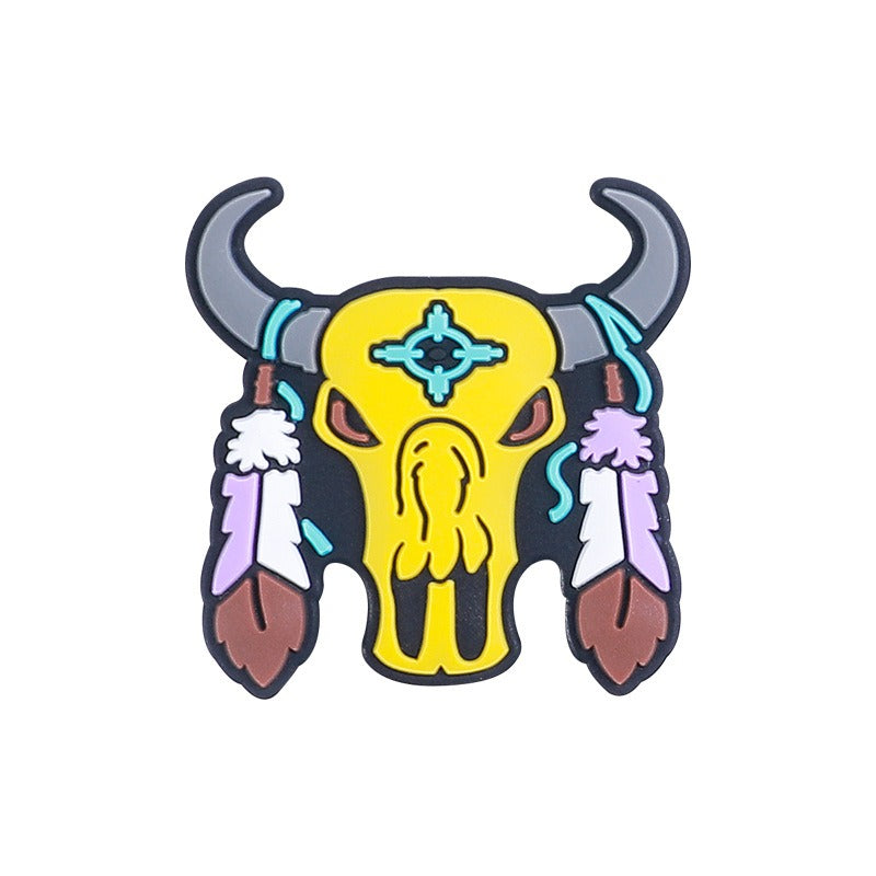 Wholesale 20pcs Cartoon Western Style Cow Head Silicone Beads