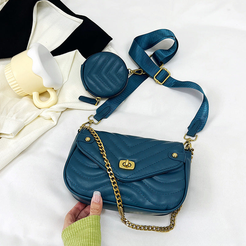 Wholesale French Textured Shoulder Chain Crossbody Small Square Bag