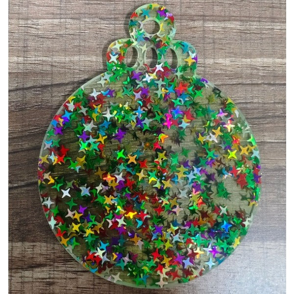 Wholesale 10pcs New Sticker DIY Glitter Acrylic Christmas Pendant Home Decoration