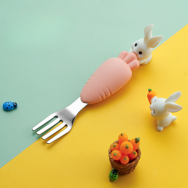 Wholesale Silicone Short Handle Baby Practice Anti-fall Spoon Baby Learning To Eat Training Spoon