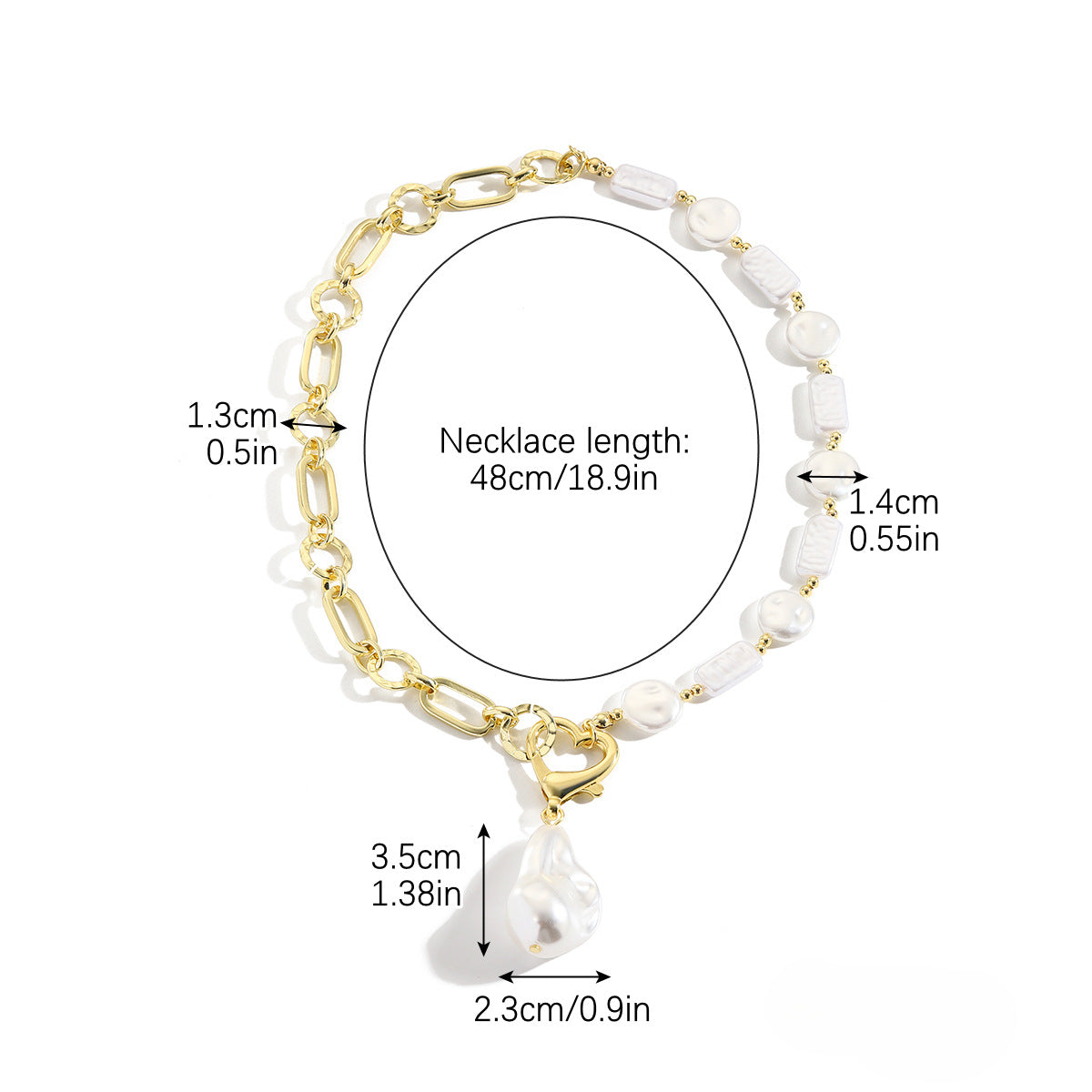 Wholesale Double Layered Irregular Pearl Alloy Necklaces
