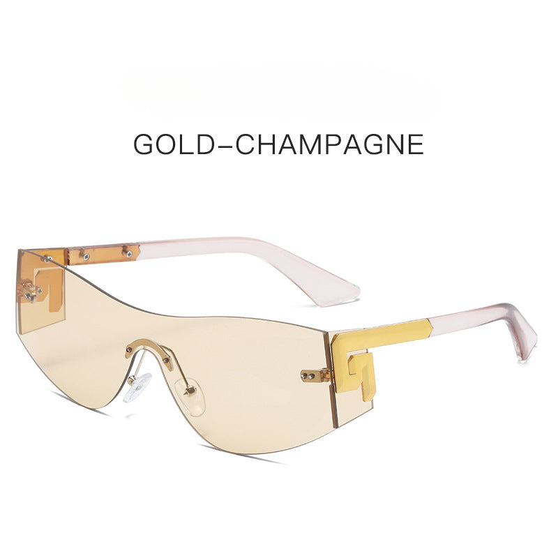 Wholesale Frameless One-piece Y2K PC Sunglasses