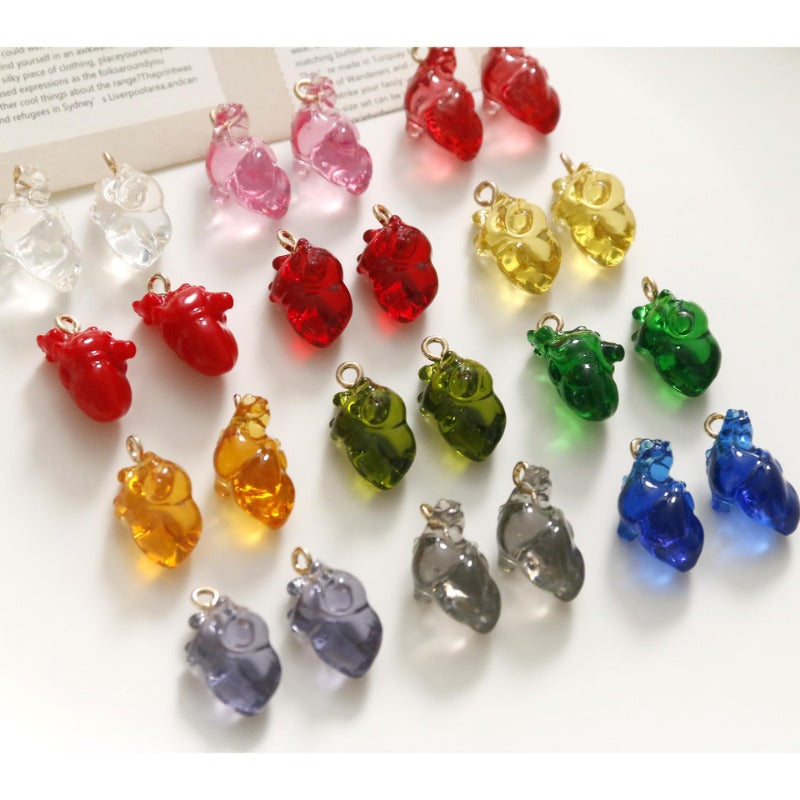 Wholesale Three-dimensional Clear Small Heart Pendant Bracelet Material OLY-CS-LiLuo001