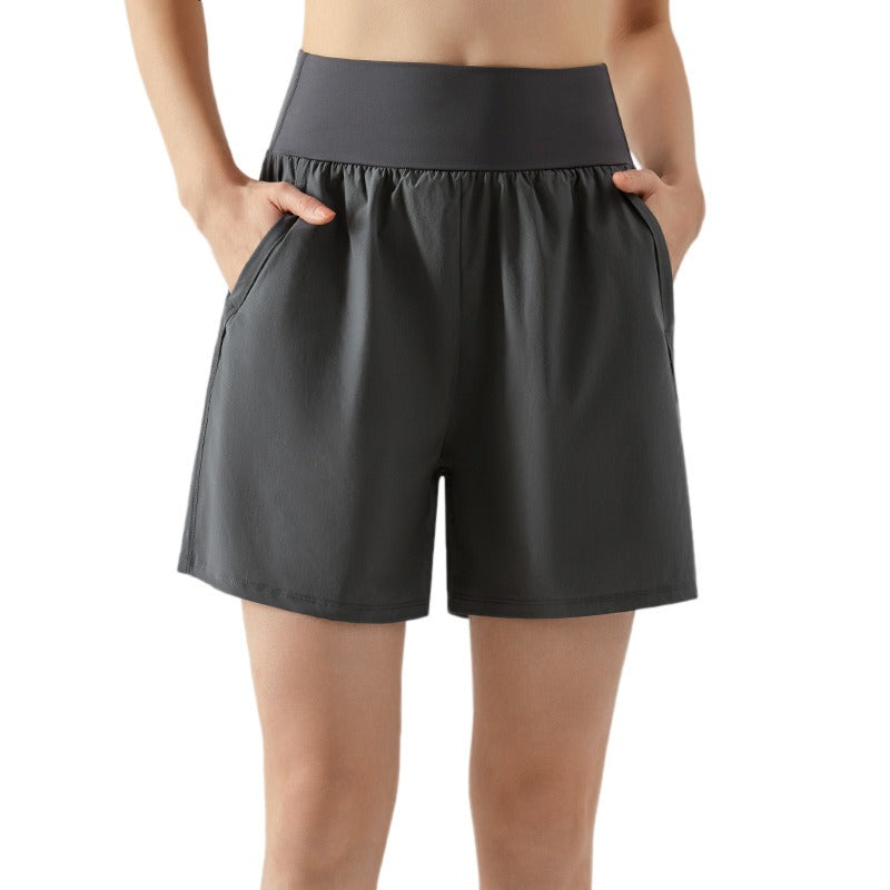 Wholesale High-waisted Belly Tucked Double Pocket Casual Breathable Athletic Shorts